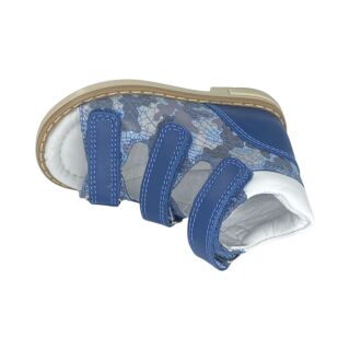 Анатомические детские босоножки Ortomedica 42-02 3 застежки, синие