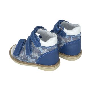 Анатомические детские босоножки Ortomedica 42-02 3 застежки, синие