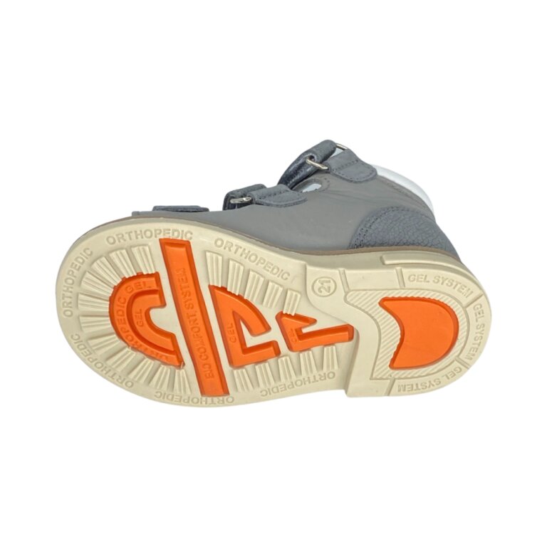Анатомические детские босоножки Ortomedica 42-07 3 застежки, серые
