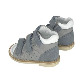 Анатомические детские босоножки Ortomedica 42-07 3 застежки, серые