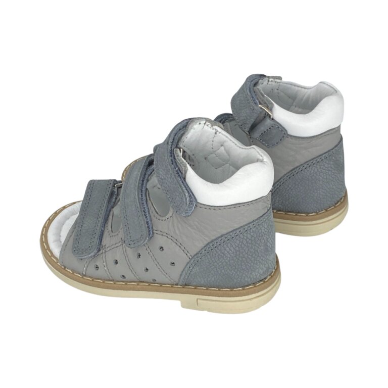 Анатомические детские босоножки Ortomedica 42-07 3 застежки, серые