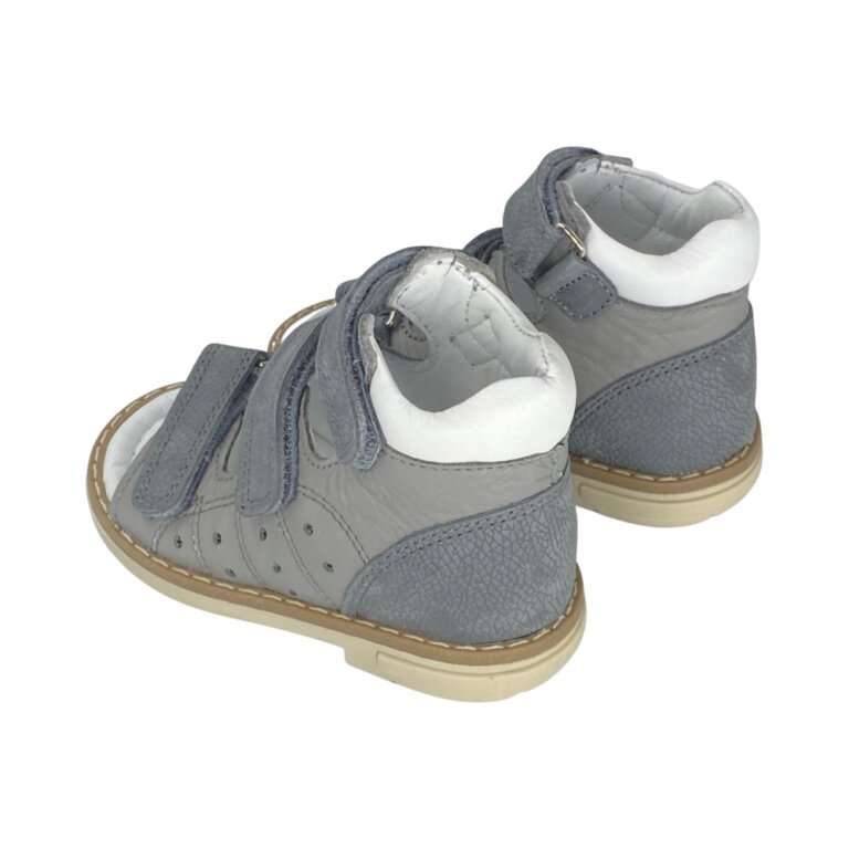 Анатомические детские босоножки Ortomedica 42-07 3 застежки, серые