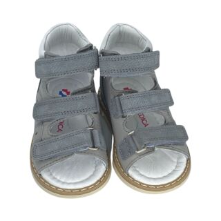 Анатомические детские босоножки Ortomedica 42-07 3 застежки, серые