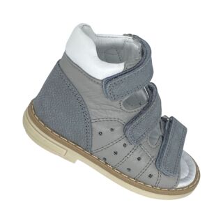 Анатомические детские босоножки Ortomedica 42-07 3 застежки, серые