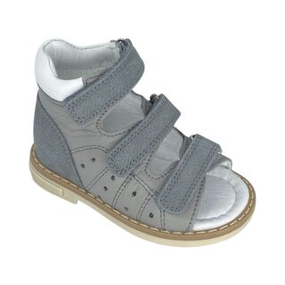 Анатомические детские босоножки Ortomedica 42-07 3 застежки, серые