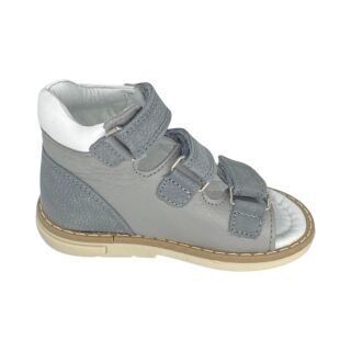 Анатомические детские босоножки Ortomedica 42-07 3 застежки, серые