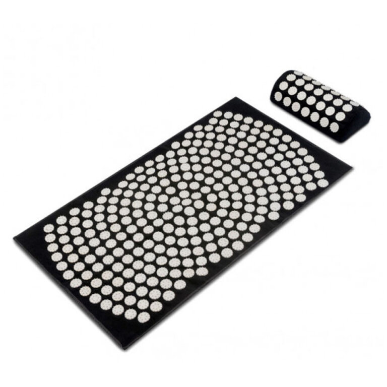 Коврик массажный Easyfit EF-2709-2 (69х40см, с подушкой-12х24см), черно-белый