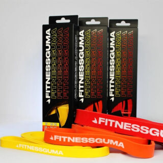 Фитнес-петля FITNESSGUMA уровень нагрузки 15-20 кг, желтая