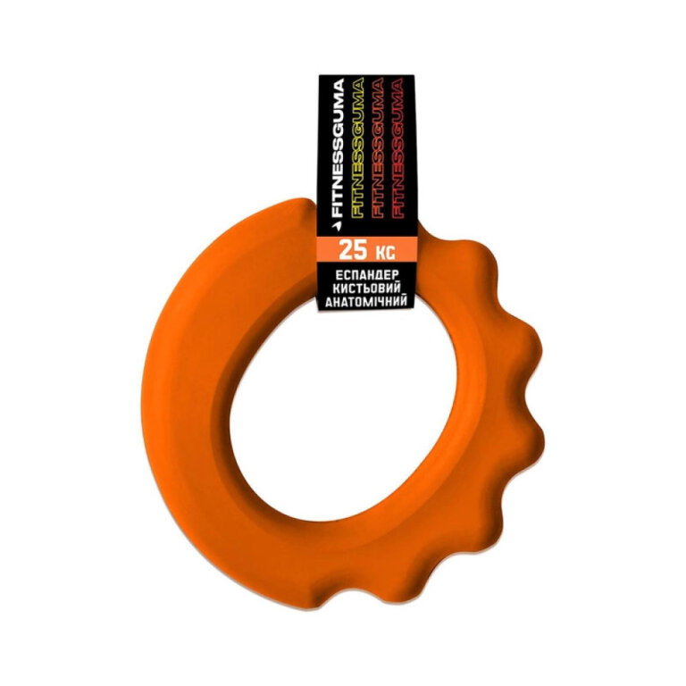 Еспандер кистьовий анатомічний FITNESSGUMA помаранчевий, 25кг