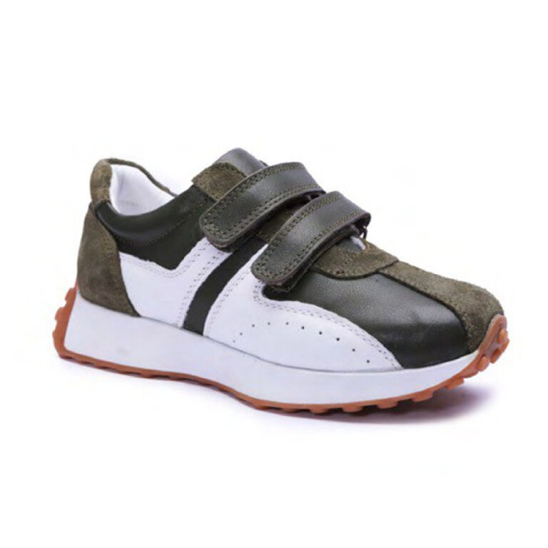 Анатомические детские кроссовки Ortomedica 05-04 анатомические, коричнево-белые