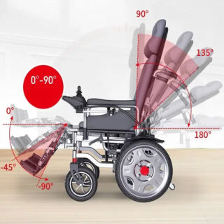 Інвалідний візок електричний MIRID D-812 складаний, з підголовником