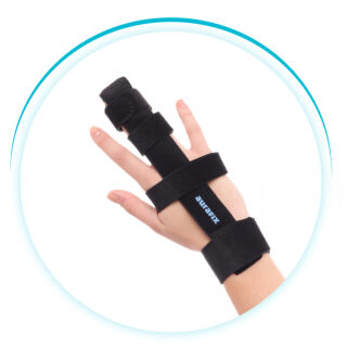 Шина для 2-х пальцев с фиксацией на запястье Aurafix ORT-11 (фиксация 3 и 4 пальцев)