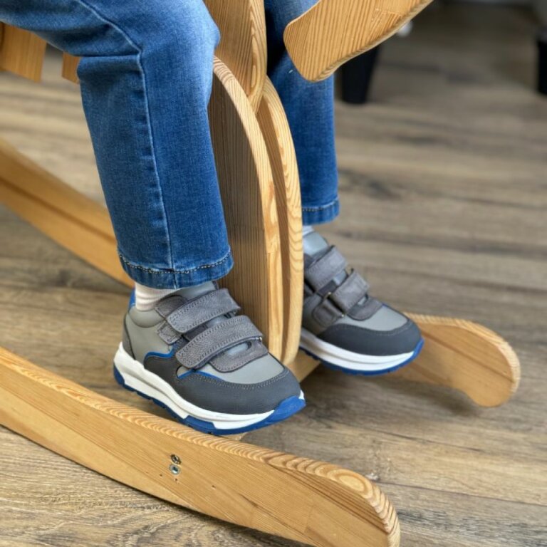 Детские Анатомические кроссовки Ortomedica 24Y20-03 серо-голубые