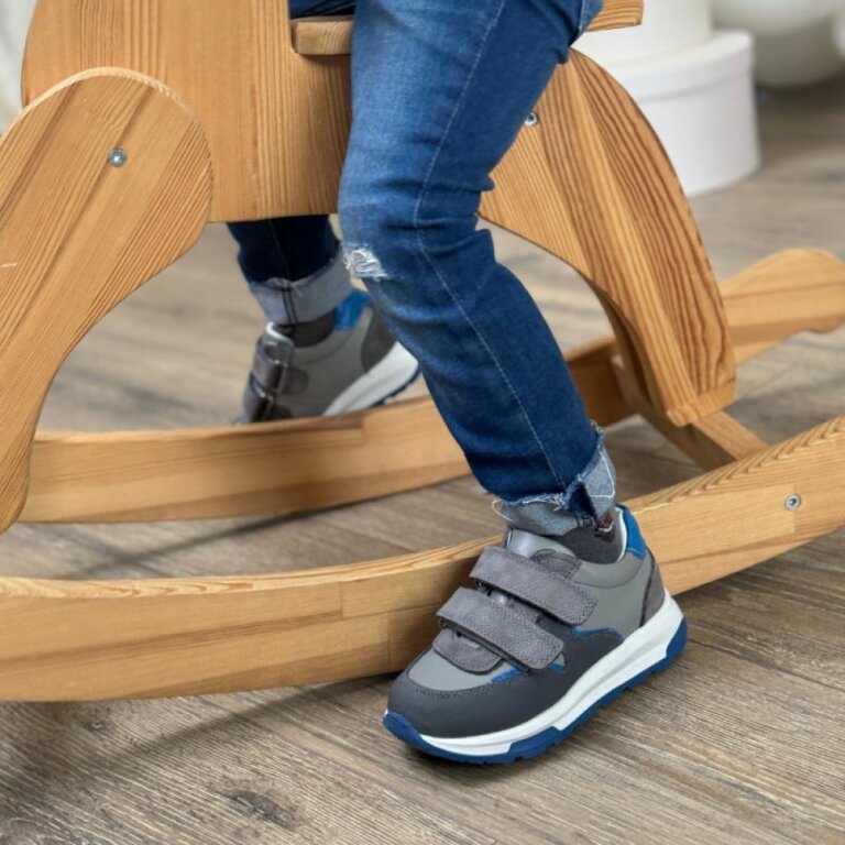 Детские Анатомические кроссовки Ortomedica 24Y20-03 серо-голубые