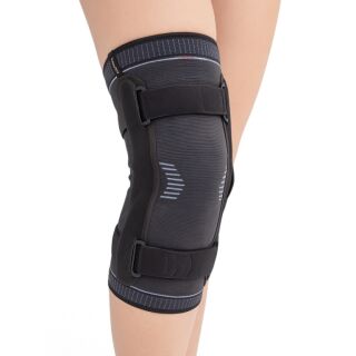 Бандаж на коліно еластичний Aurafix 116U з силіконовим кільцем і поліцентричним шарніром