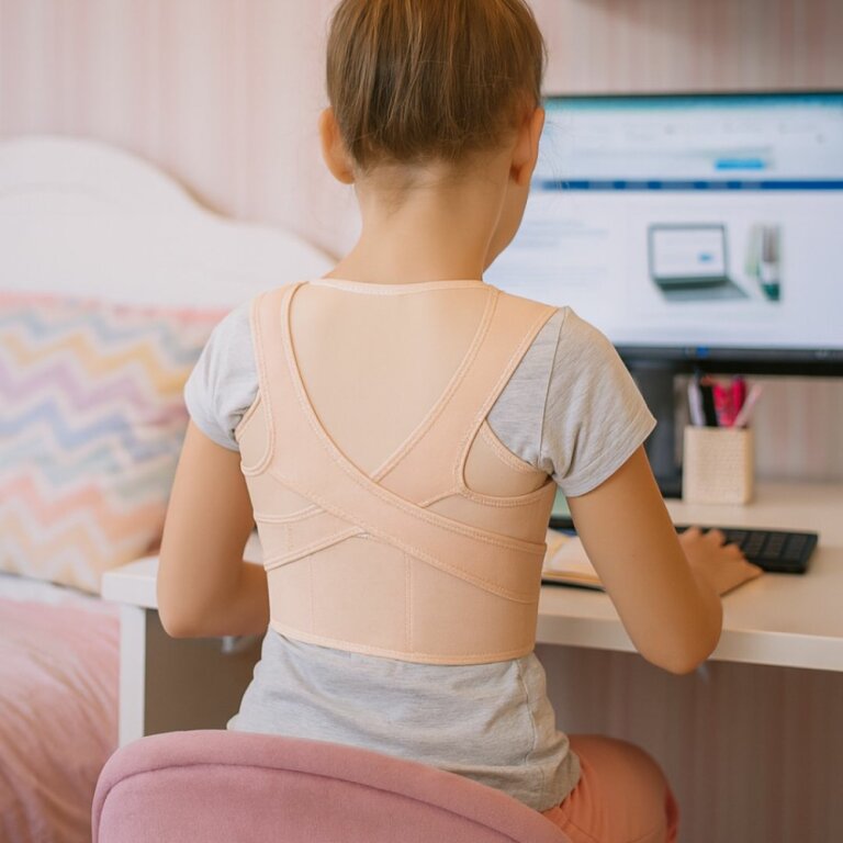 Корсет для спины от сутулости Aurafix AO-53 корректор осанки, бежевый