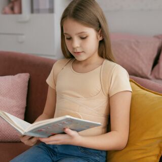 Корсет для спины от сутулости Aurafix AO-53 корректор осанки, бежевый