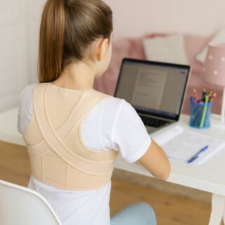 Корсет для спины от сутулости Aurafix AO-53 корректор осанки, бежевый