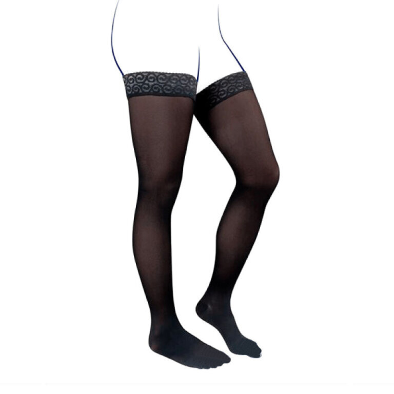 Панчохи компресійні 2 клас (15-20 mmHg) Thuasne Venoflex Kokoon Absolu для широкого стегна, чорні