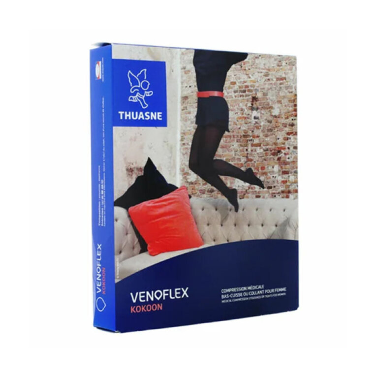 Панчохи компресійні 2 клас (15-20 mmHg) Thuasne Venoflex Kokoon Absolu для широкого стегна, чорні