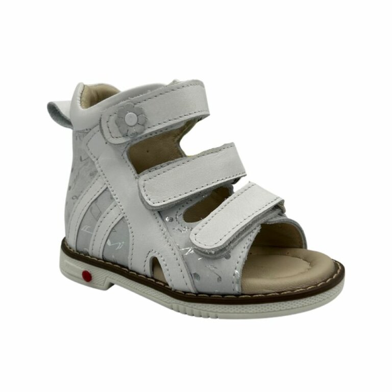 Дитячі Анатомічні босоніжки Ortomedica 2806-01 білі ноти