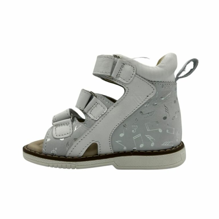 Дитячі Анатомічні босоніжки Ortomedica 2806-01 білі ноти