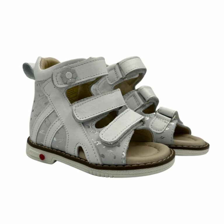 Дитячі Анатомічні босоніжки Ortomedica 2806-01 білі ноти