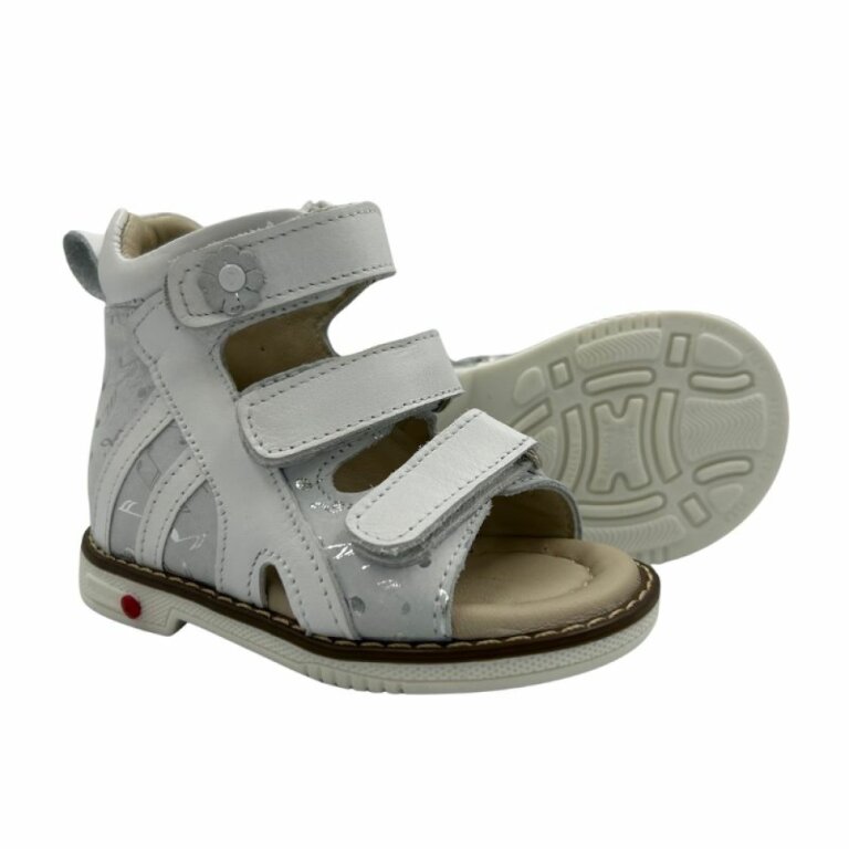 Дитячі Анатомічні босоніжки Ortomedica 2806-01 білі ноти