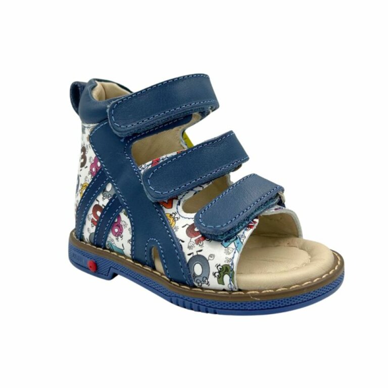 Дитячі Анатомічні босоніжки Ortomedica 2806 принт цифри