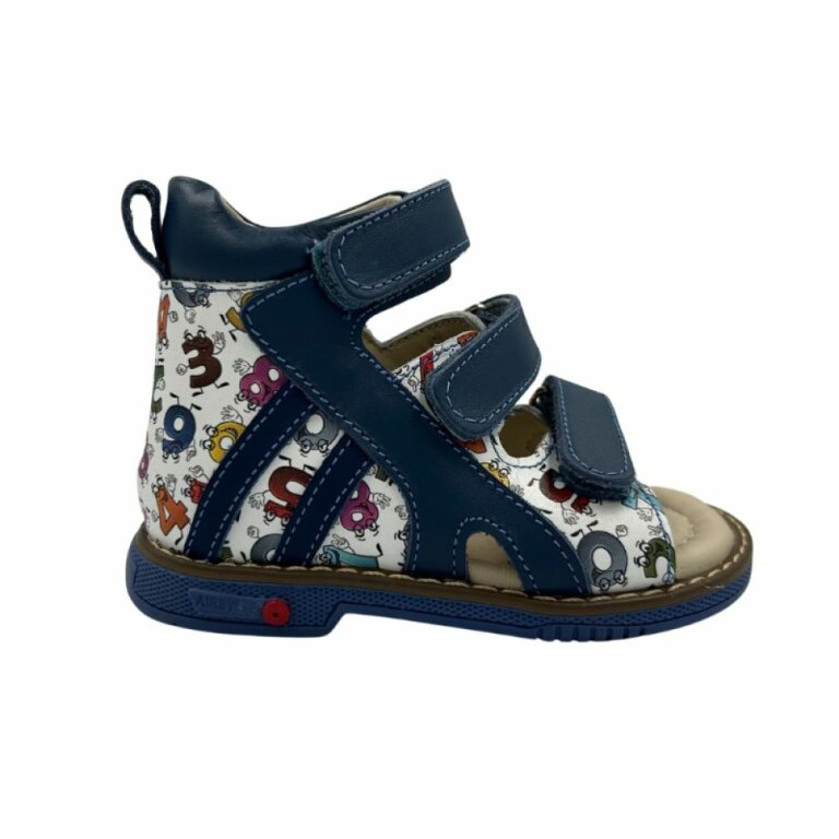 Дитячі Анатомічні босоніжки Ortomedica 2806 принт цифри