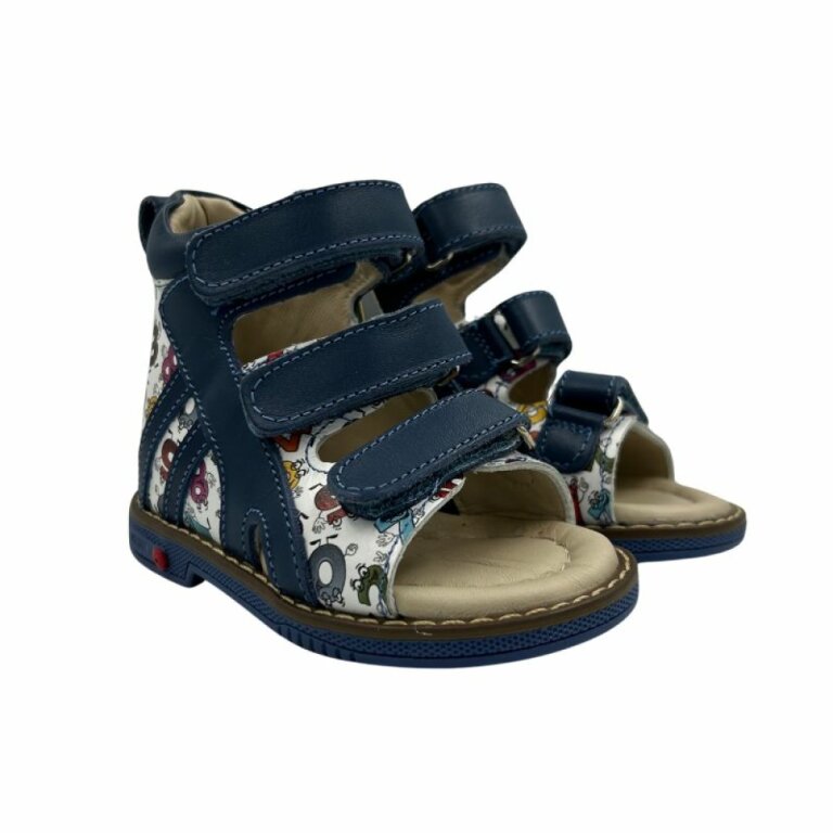 Дитячі Анатомічні босоніжки Ortomedica 2806 принт цифри