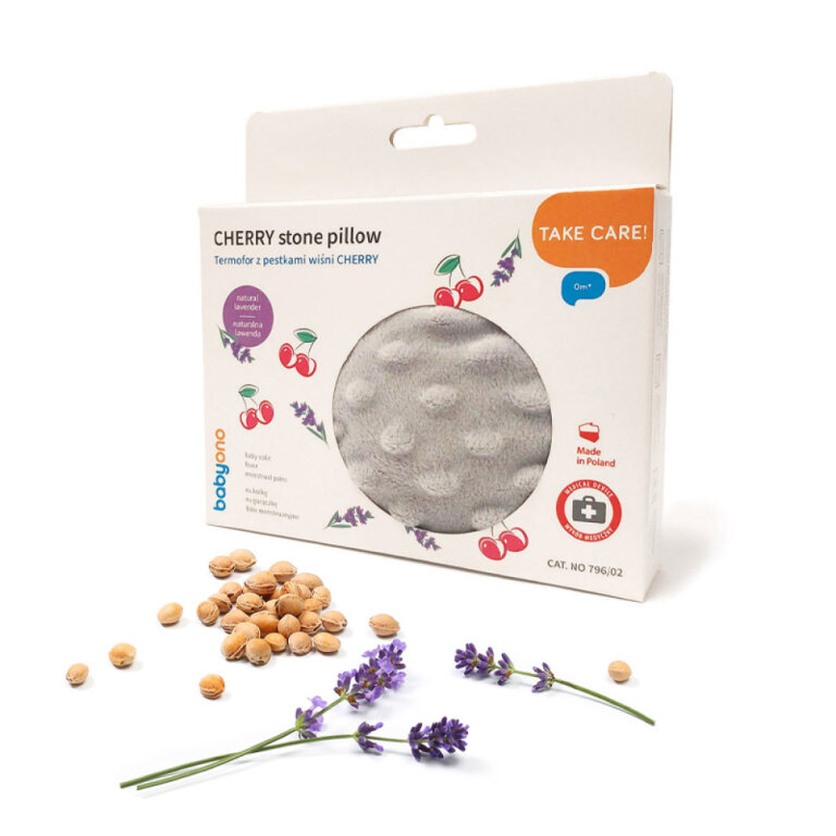 Грелка из косточек вишни и ароматом лаванды BabyOno серый 796/02
