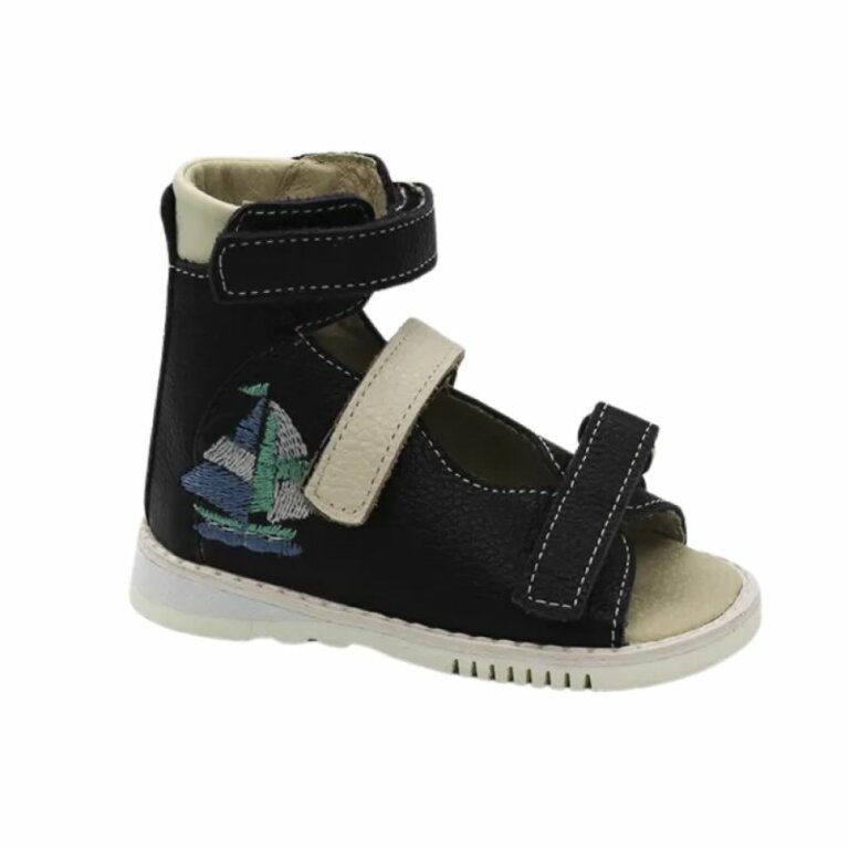 Ортопедичні дитячі босоніжки Ortofoot 121 LJ сині з корабликом