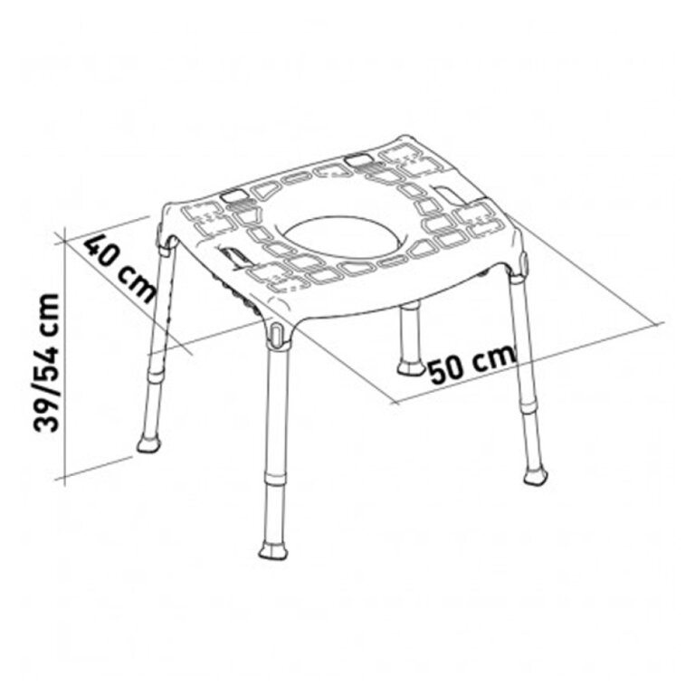 Стілець-туалет 3в1 KING-CMD-00 алюмінієвий, макс. навантаження до 120, (без санітарного оснащення)