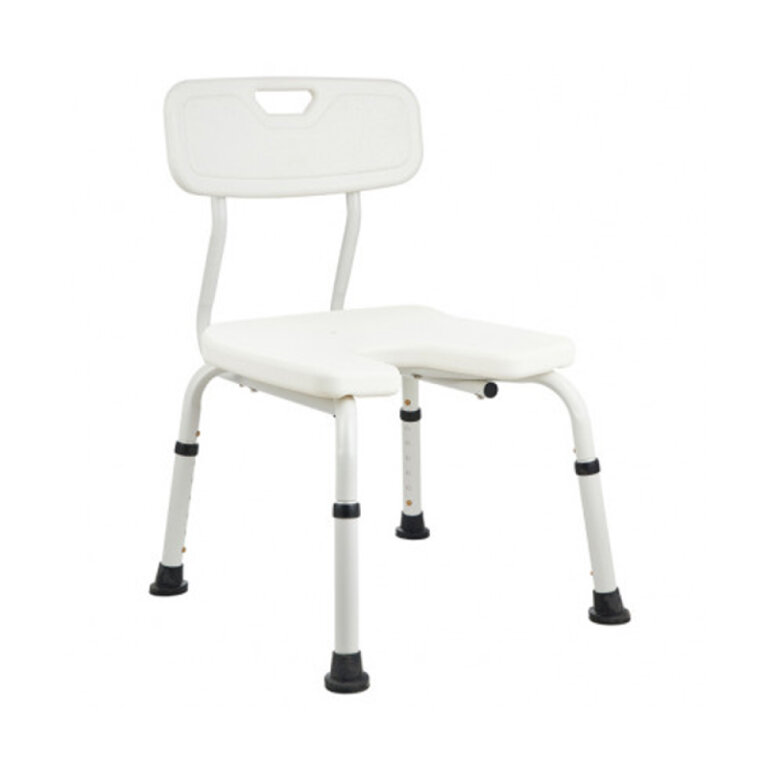 Стілець для душу зі спинкою та U-подібним вирізом OSD-4527 (ширина 41 см, висота 36-50 см)