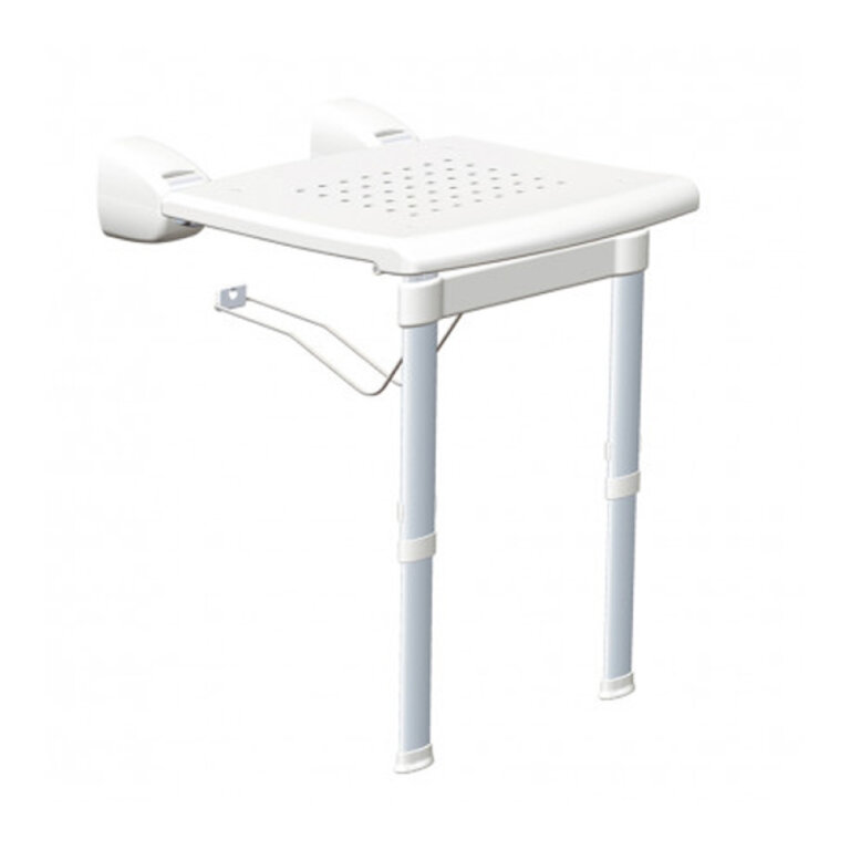 Откидное сиденье для душевой KING-PWSL-00 на ножках с настенным креплением