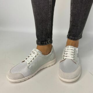 Анатомические женские кроссовки Softmode 2509 кожаная, серебро