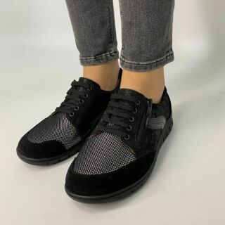 Анатомические женские кроссовки Softmode 2509 кожаные, черные