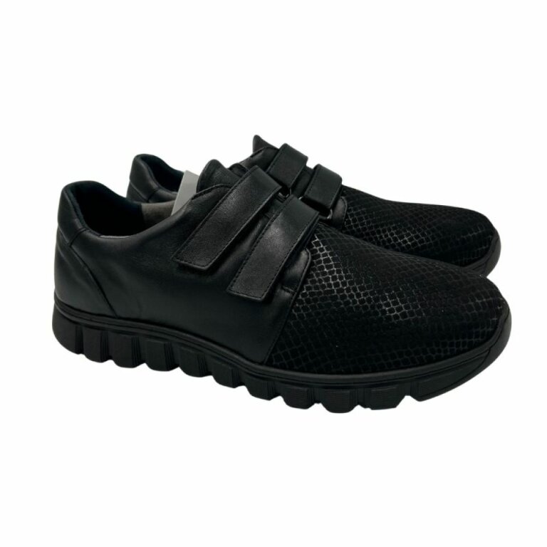 Анатомические женские кроссовки Softmode 726403 кожаные, черные