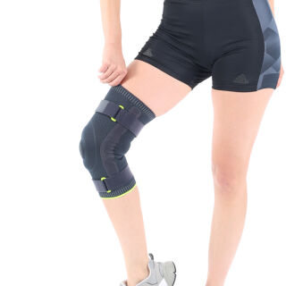 Бандаж на колінний суглоб еластичний Ortomedica REF-703 з силіконовим кільцем, поліцентричним шарніром, додаткова фіксація
