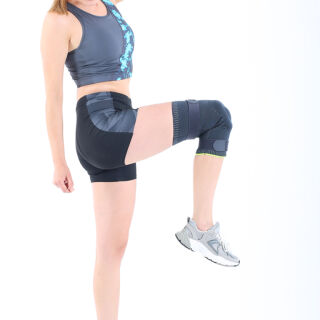 Бандаж на колінний суглоб еластичний Ortomedica REF-703 з силіконовим кільцем, поліцентричним шарніром, додаткова фіксація