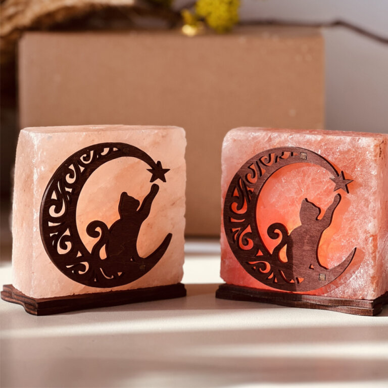 Солевая лампа "Котик со звездой" 1кг