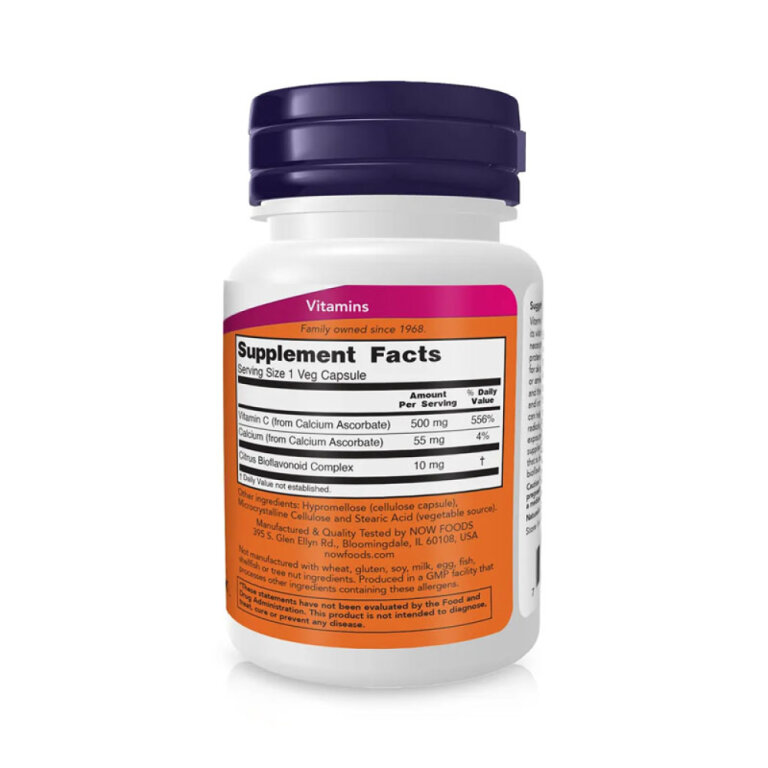 Вітаміни NOW ВІТАМІН С-500 АСКОРБАТ КАЛЬЦІЮ-С у капсулах №30