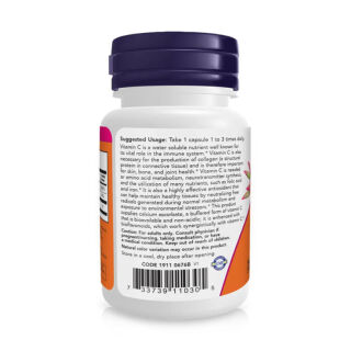 Вітаміни NOW ВІТАМІН С-500 АСКОРБАТ КАЛЬЦІЮ-С у капсулах №30