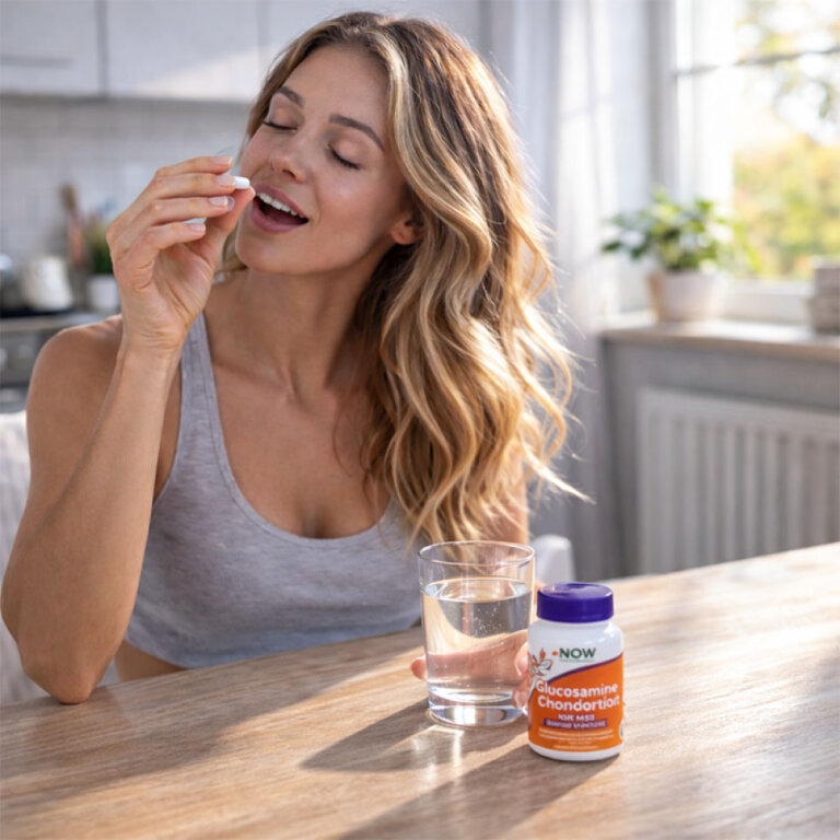 Вітаміни NOW ГЛЮКОЗАМІН, ХОНДРОЇТИН з МСМ здоров'я суглобів у капсулах №30