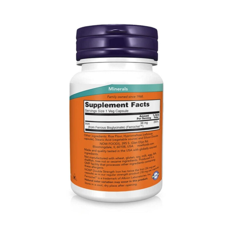 Витамины NOW ЖЕЛЕЗО 36 мг бисглицинат в капсулах №30