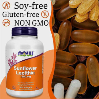 Вітаміни NOW ЛЕЦИТИН СОНЯШНИКОВИЙ 1200 мг у м'яких капсулах №30
