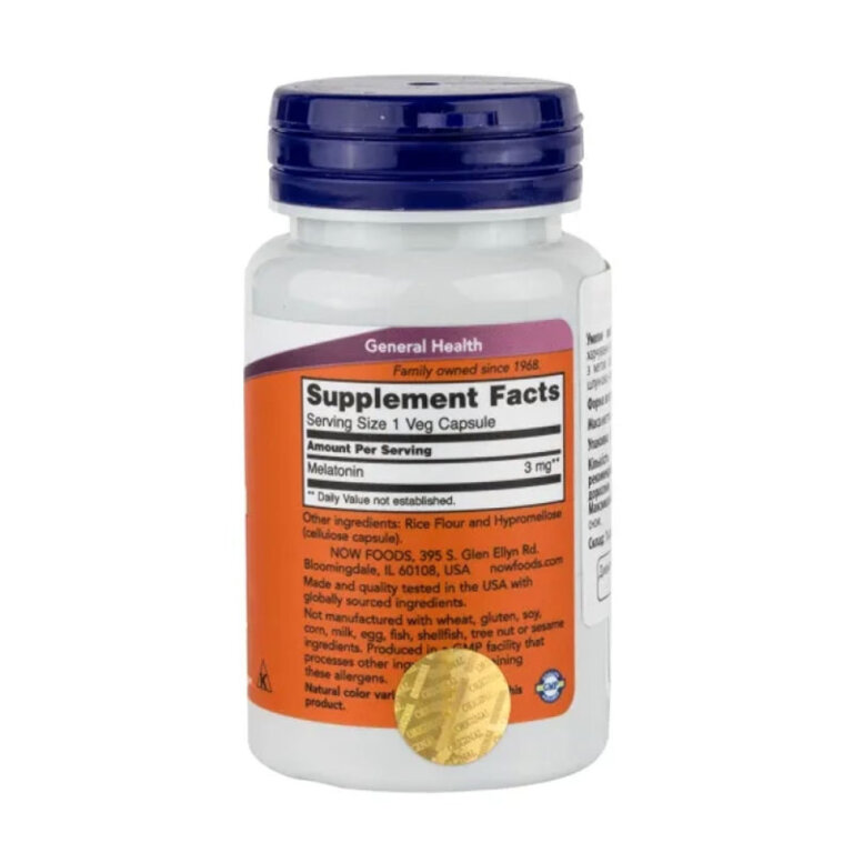 Вітаміни NOW МЕЛАТОНІН 3 мг у капсулах №30
