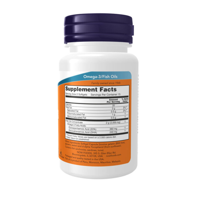 Вітаміни NOW ОМЕГА-3 1000 мг у м'яких капсулах №30