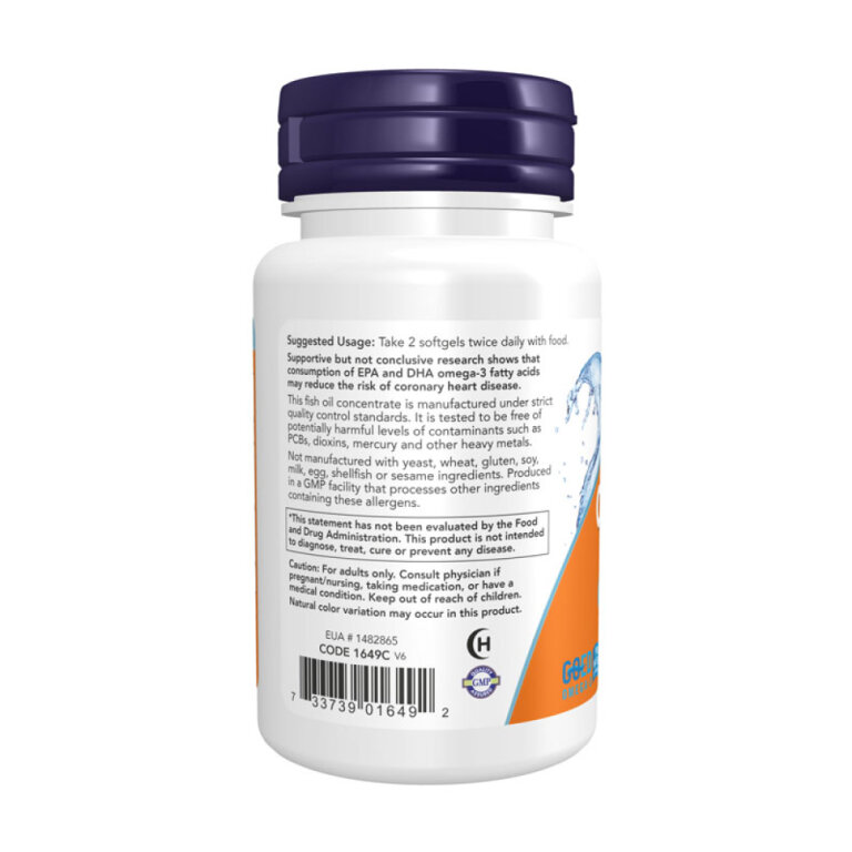 Вітаміни NOW ОМЕГА-3 1000 мг у м'яких капсулах №30